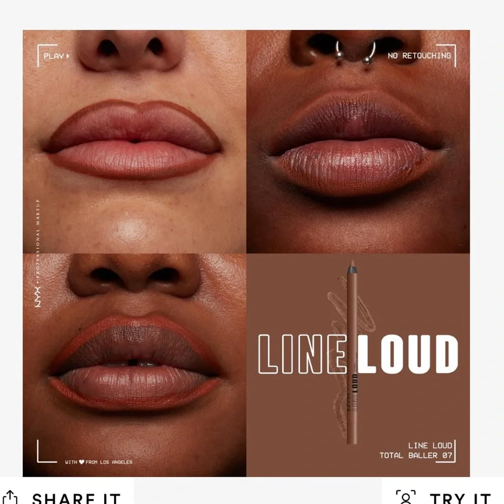 NYX; “line loud vegan king wear lip liner” in total baller
